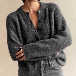 Sezane Othello Cardigan - Charcoal Grey